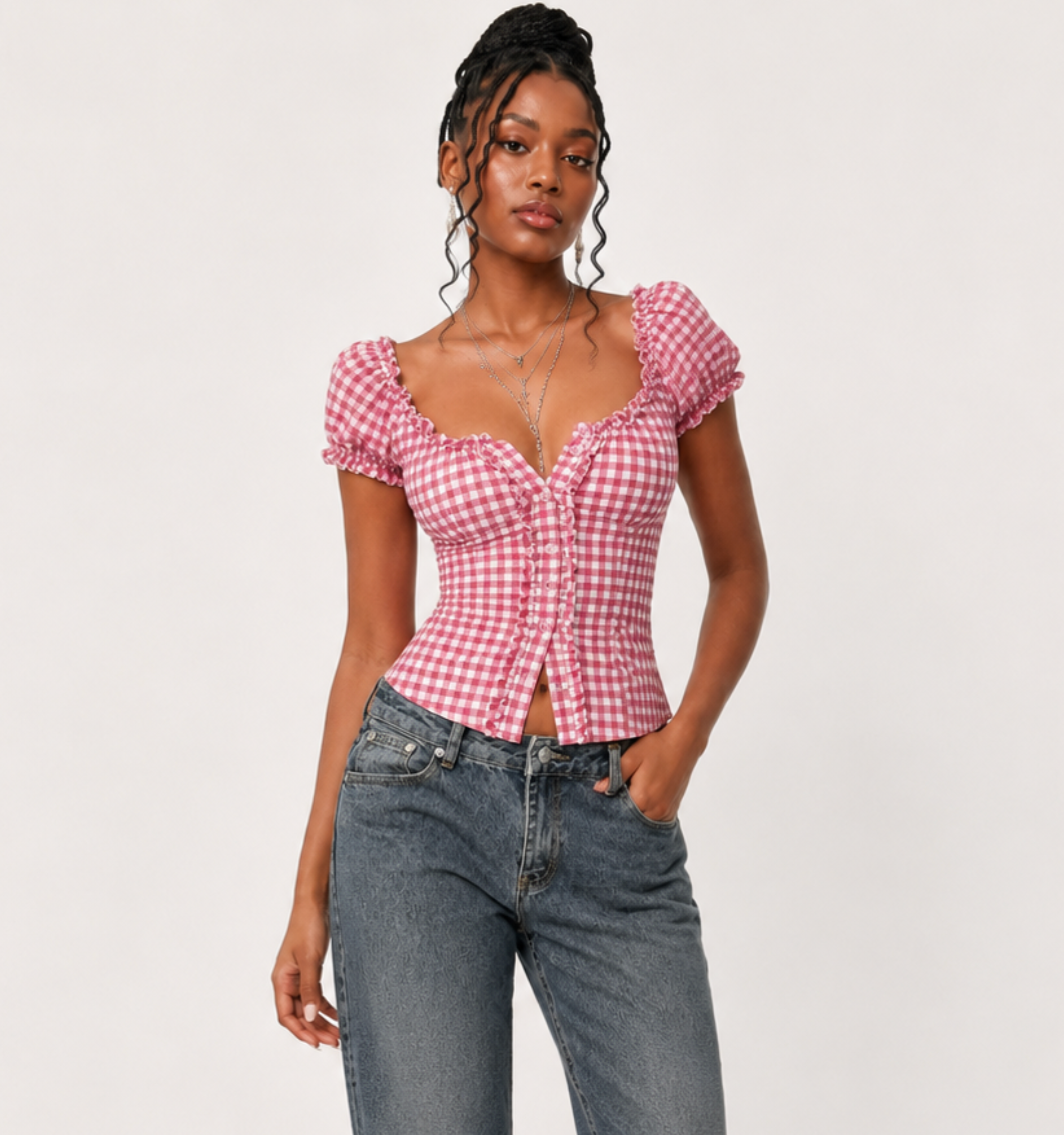 Top Vichy Rose
